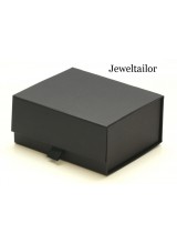1 Luxurious Small Black Ribbon Tab Quality Ribbed Gift Box 15cm (6 inches) ~ An Ideal Gift or Presentation Box 